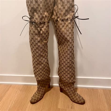 gucci monogram men& 39|gucci monogram thigh high boots.